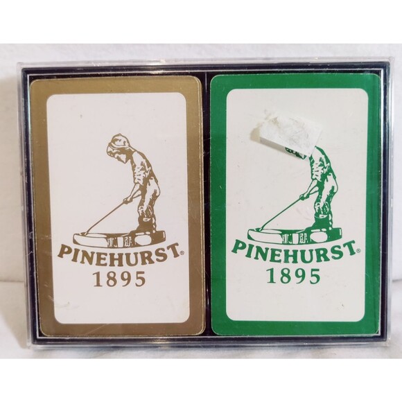 Vintage Pinehurst Souvenir - Playing Cards - 2 Deck Lot - Poker Size Pre Owned - Picture 1 of 5